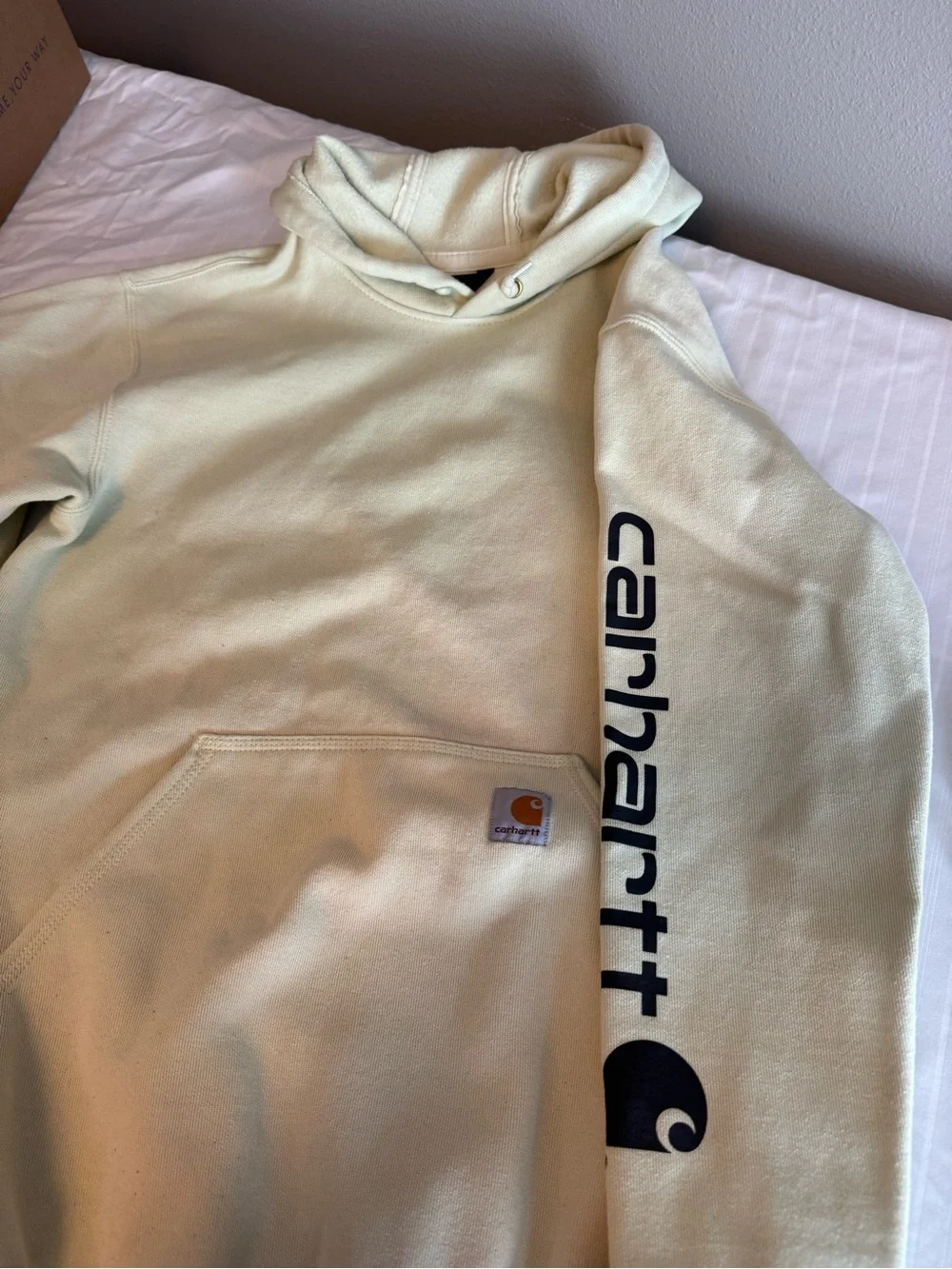 Carhartt Pale Yellow Hooded Pullover Sweatshirt